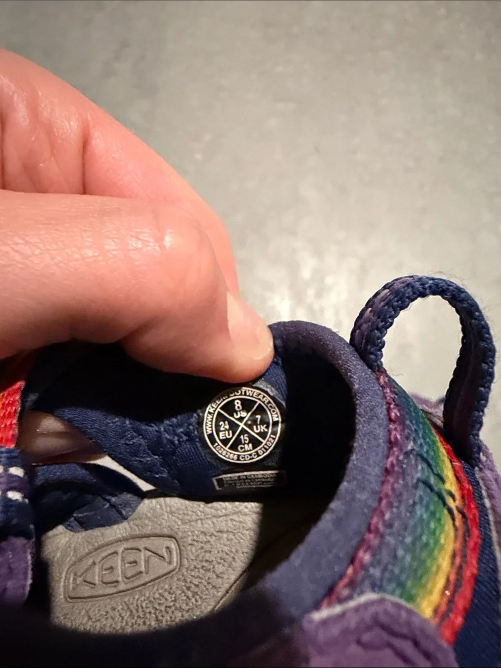 KEEN Kids Purple Sandals with Rainbow Straps